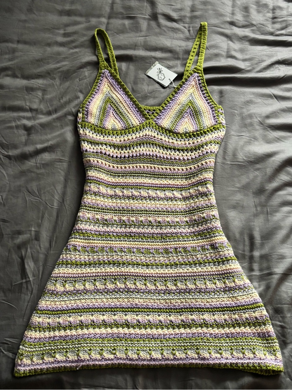 EvangelineMay Crochet Stripe Slip Dress